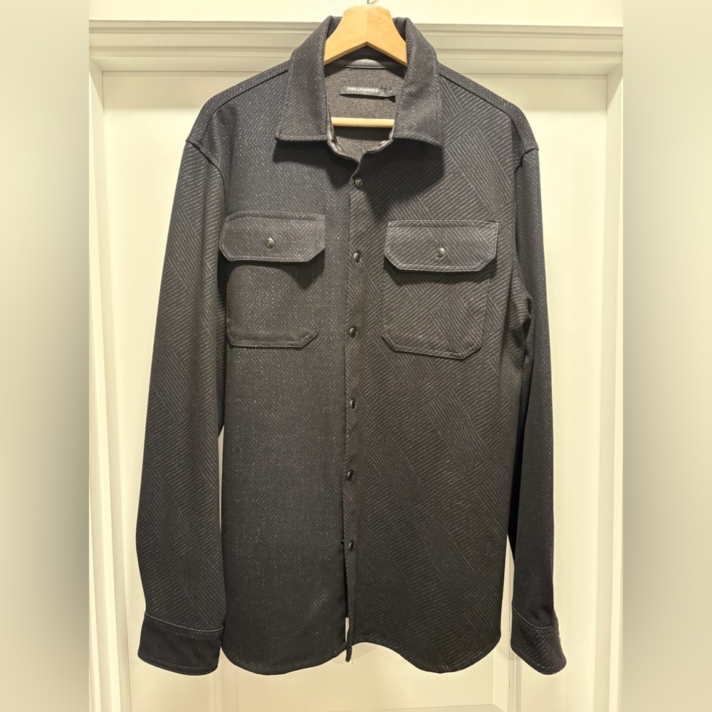 Karl Lagerfeld Long Sleeve Mix Pattern Shirt Jacket